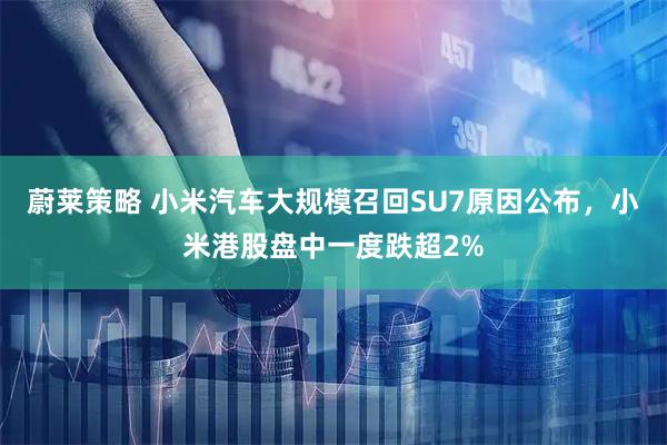 蔚莱策略 小米汽车大规模召回SU7原因公布，小米港股盘中一度跌超2%